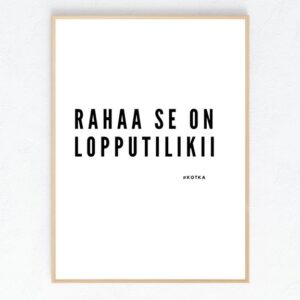 Rahaa se on lopputilikii Juliste