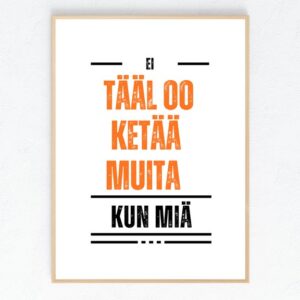 Tääl ei oo ketää muita Juliste